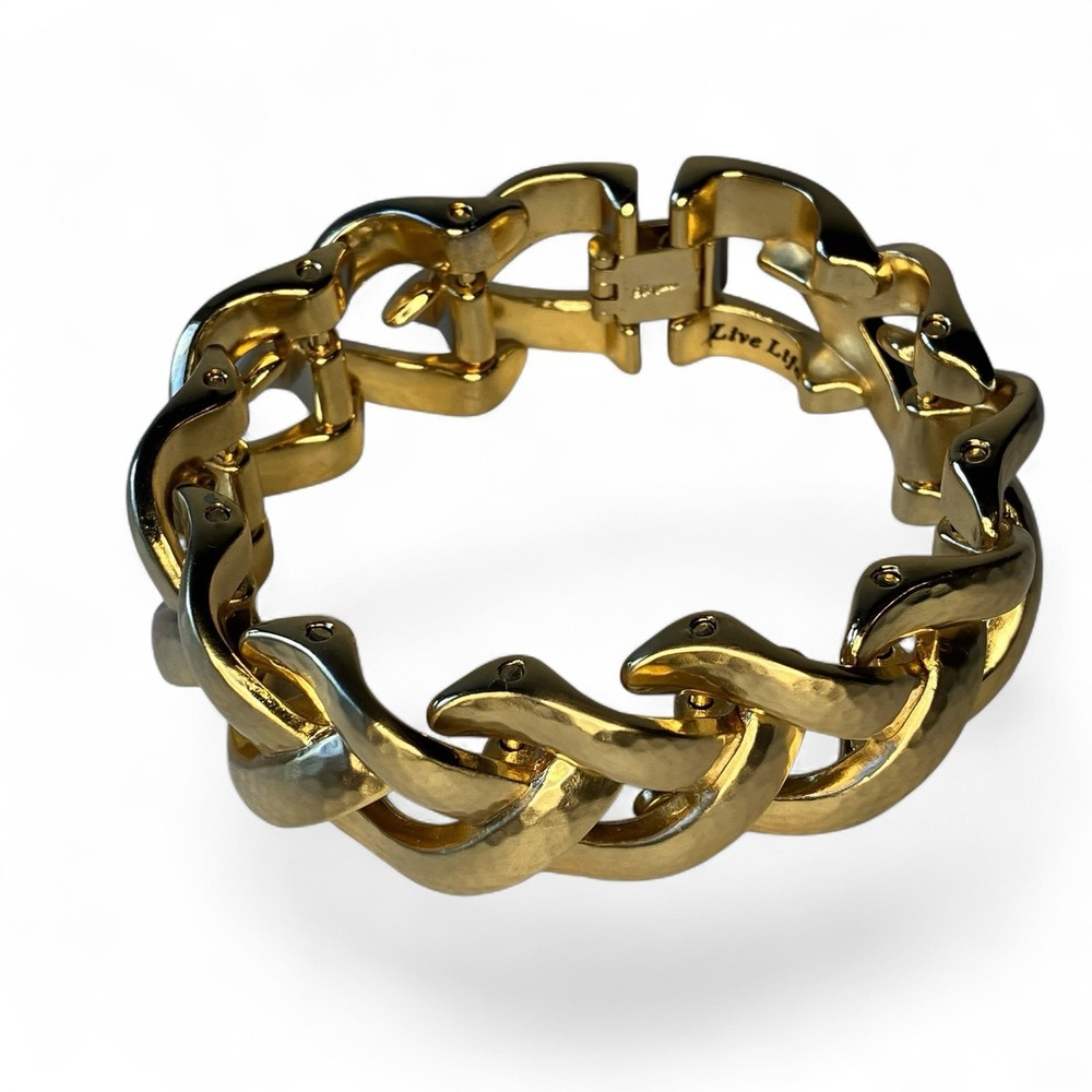 Brighton Grand Canal Bracelet JB5881 Brushed Gold Chunky 7" $128 Retail - Picture 4 of 8